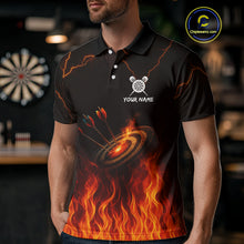 Load image into Gallery viewer, Flaming Darts &amp; Arrow Custom Darts Polo Shirt For Men - Darts Team Jersey NYN0732