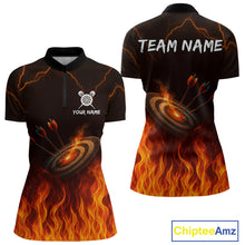 Load image into Gallery viewer, Flaming Darts &amp; Arrow Custom Darts Quarter-Zip Shirt For Women - Darts Team Jersey NYN0732