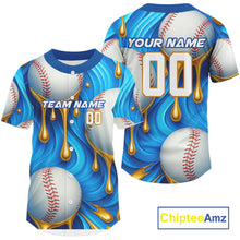 Load image into Gallery viewer, Men's Funny Baseball Jersey Custom Baseball Dripping With Baseball Team Shirts | Blue NYN1034