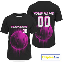 Load image into Gallery viewer, Men's Baseball Jersey Personalized Baseball Glitch Streak, Baseball Shirt For Newborn | Purple NYN1038