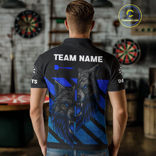 Load image into Gallery viewer, Personalized Azure Wolf &amp; Arrow Men's Darts Shirt - Custom Name For Darts Jersey NYN0517