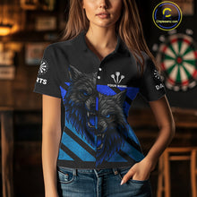 Load image into Gallery viewer, Personalized Azure Wolf &amp; Arrow Men&#39;s Darts Shirt - Custom Name For Darts Jersey NYN0517