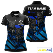 Load image into Gallery viewer, Personalized Azure Wolf &amp; Arrow Men&#39;s Darts Shirt - Custom Name For Darts Jersey NYN0517