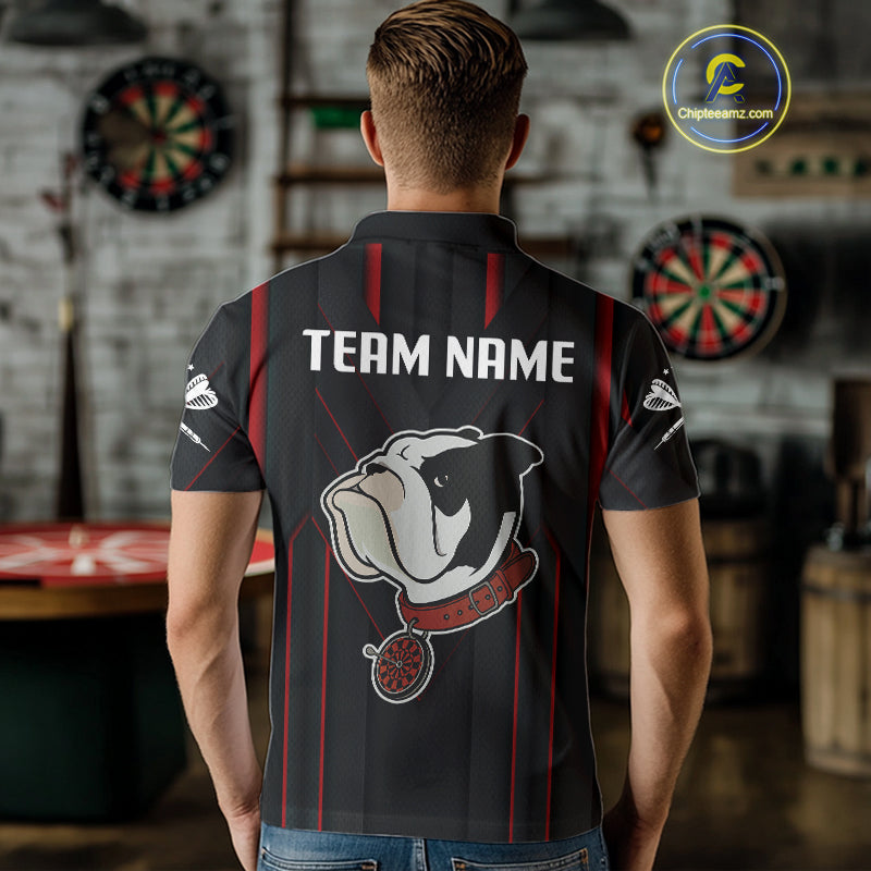 Personalized Bulldog With Darts Necklace Men's Darts Shirt - Custom Name For Players NYN0522