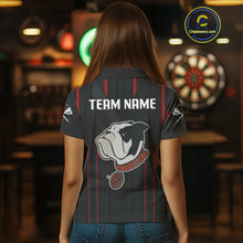 Load image into Gallery viewer, Personalized Bulldog With Darts Necklace Women's Darts Shirt - Custom Name For Players NYN0522
