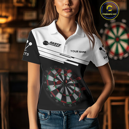 Red Dart Arrows & Black Spider Darts Shirt For Women - Custom Dart Player Uniform NYN0525
