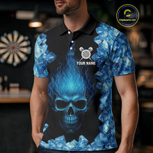 Load image into Gallery viewer, Ice Flame Skull &amp; Dartboard Custom Darts Polo Shirt For Men - Darts Team Jersey NYN0743