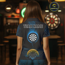 Load image into Gallery viewer, Custom Blue And Orange Dartboard Dart Shirt For Women Outfits Polo &amp; 1/4-Zip Darts Jersey NYN1042