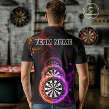 Load image into Gallery viewer, Custom Orange &amp; Purple Lightning Dartboards Dart Shirt For Men, Colorful Dart Jersey NYN1043