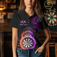 Load image into Gallery viewer, Custom Orange &amp; Purple Lightning Dartboards Dart Shirt For Women, Colorful Dart Jersey NYN1043
