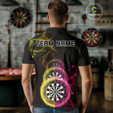 Load image into Gallery viewer, Custom Pink &amp; Yellow Lightning Dartboards Dart Shirt For Men, Colorful Dart Jersey NYN1044