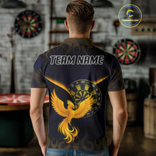 Load image into Gallery viewer, Custom Yellow Flames Phoenix Dartboards Darts Shirt For Men Outfits Phoenix Dart Jersey NYN1045