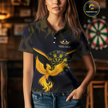 Load image into Gallery viewer, Custom Yellow Flames Phoenix Dartboards Darts Shirt For Women Outfits Phoenix Dart Jersey NYN1045