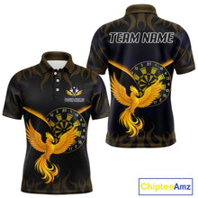 Load image into Gallery viewer, Custom Yellow Flames Phoenix Dartboards Darts Shirt For Men Outfits Phoenix Dart Jersey NYN1045