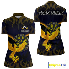 Load image into Gallery viewer, Custom Yellow Flames Phoenix Dartboards Darts Shirt For Women Outfits Phoenix Dart Jersey NYN1045