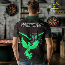 Load image into Gallery viewer, Custom Green Flames Phoenix Dartboards Darts Shirt For Men Outfits Phoenix Dart Jersey NYN1046