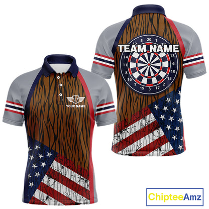 US Flag Dartboard Grunge Patriotic Darts Shirt For Men - Custom Dart Player Jersey NYN0528