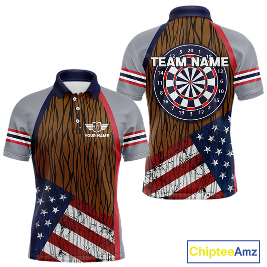 US Flag Dartboard Grunge Patriotic Darts Shirt For Men - Custom Dart Player Jersey NYN0528