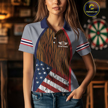 Load image into Gallery viewer, US Flag Dartboard Grunge Patriotic Darts Shirt For Women - Custom Dart Player Jersey NYN0528