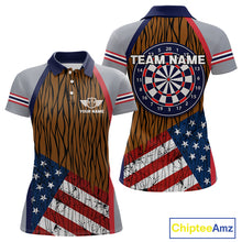 Load image into Gallery viewer, US Flag Dartboard Grunge Patriotic Darts Shirt For Women - Custom Dart Player Jersey NYN0528