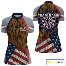 Load image into Gallery viewer, US Flag Dartboard Grunge Patriotic Darts Shirt For Women - Custom Dart Player Jersey NYN0528