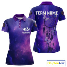 Load image into Gallery viewer, Galaxy Purple Dreamcatcher Butterfly Darts Shirt For Women - Custom Darts Jersey NYN0536