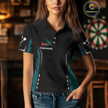 Load image into Gallery viewer, Azure Shark Holding Dart Arrow Darts Shirt For Women - Custom Dart Player Jersey NYN0538