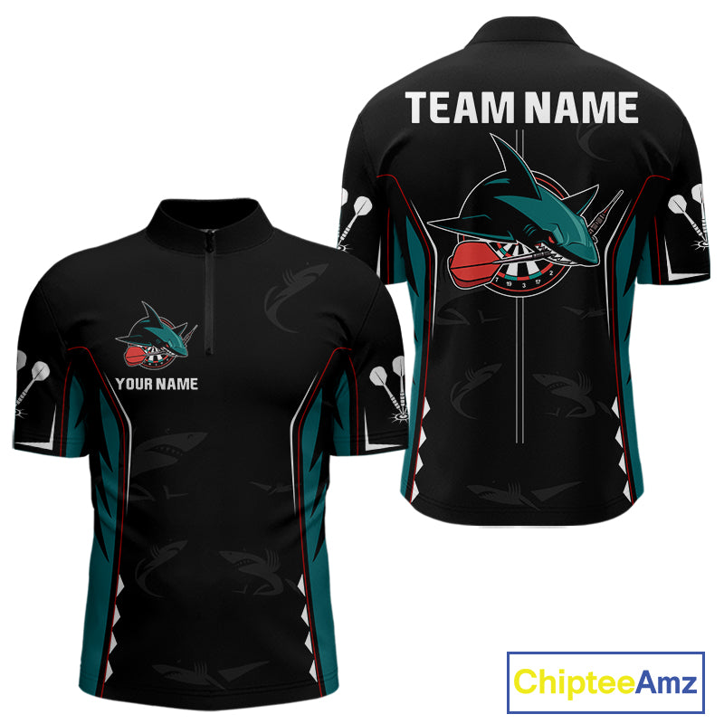 Azure Shark Holding Dart Arrow Darts Shirt For Men - Custom Dart Player Jersey NYN0538