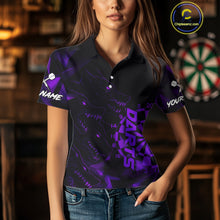 Load image into Gallery viewer, Custom Black And Purple Wolf Dartboard Dart Jersey For Women Outfits Dart Team Jerseys NYN1399