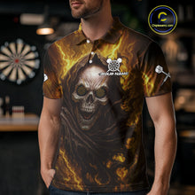 Load image into Gallery viewer, Custom Black-Yellow Lightning Skeleton Dart Shirt For Men Dart Tournament Jerseys NYN1406