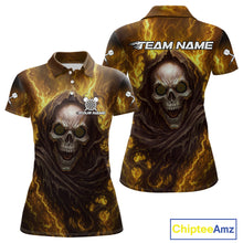 Load image into Gallery viewer, Custom Black-Yellow Lightning Skeleton Dart Shirt For Women Dart Tournament Jerseys NYN1406
