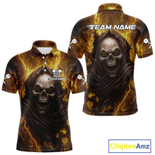 Load image into Gallery viewer, Custom Black-Yellow Lightning Skeleton Dart Shirt For Men Dart Tournament Jerseys NYN1406