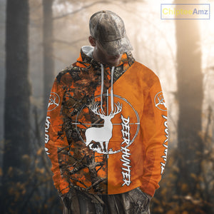 Personalized Orange Camo Deer Hunting 3D Printing Shirts for Hunters, Hunting Gifts NBT129