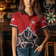 Load image into Gallery viewer, Lightning Dark Lion Dartboard Red Darts Shirt For Women - Custom Name For Players NYN0544