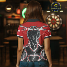 Load image into Gallery viewer, Lightning Dark Lion Dartboard Red Darts Shirt For Women - Custom Name For Players NYN0544