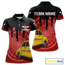 Load image into Gallery viewer, Red Dartboard &amp; Black Dripping Color Women's Darts Shirt - Custom Name For Players NYN0550