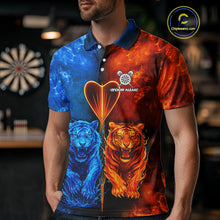 Load image into Gallery viewer, Water-Flame Tiger Dart Arrow Men's Darts Polo Shirt - Custom Name For Darts Jersey NYN0757