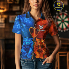 Load image into Gallery viewer, Water-Flame Tiger Dart Arrow Women&#39;s Darts Polo Shirt - Custom Name For Darts Jersey NYN0757