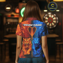 Load image into Gallery viewer, Water-Flame Tiger Dart Arrow Women&#39;s Darts Polo Shirt - Custom Name For Darts Jersey NYN0757