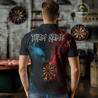 Goat & Bear Dartboard Men's Darts Polo Shirt - Custom Name For Darts Jersey NYN0758