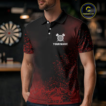 Load image into Gallery viewer, Red Arrows &amp; Dartboard Men's Darts Polo Shirt - Custom Name For Darts Jersey NYN0759