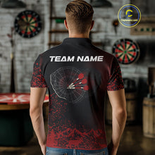 Load image into Gallery viewer, Red Arrows &amp; Dartboard Men's Darts Polo Shirt - Custom Name For Darts Jersey NYN0759