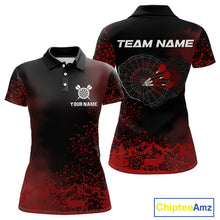 Load image into Gallery viewer, Red Arrows &amp; Dartboard Women&#39;s Darts Polo Shirt - Custom Name For Darts Jersey NYN0759