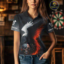 Load image into Gallery viewer, Custom Patriotic Dart Shirt For Women Personalized Skull Red Eagle Dart Team Jerseys NYN1060