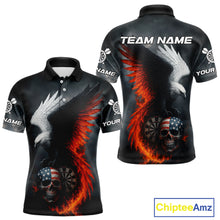 Load image into Gallery viewer, Custom Patriotic Dart Shirt For Men Personalized Skull Red Eagle Dart Team Jerseys NYN1060
