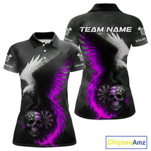 Load image into Gallery viewer, Custom Patriotic Dart Shirt For Women Personalized Skull Purple Eagle Dart Team Jerseys NYN1061