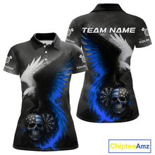 Load image into Gallery viewer, Custom Patriotic Dart Shirt For Women Personalized Skull Blue Eagle Dart Team Jerseys NYN1062