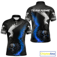 Load image into Gallery viewer, Custom Patriotic Dart Shirt For Men Personalized Skull Blue Eagle Dart Team Jerseys NYN1062