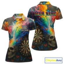 Load image into Gallery viewer, Custom Colorful Smoke Skull Dartboard Women Dart Shirt Outfits Butterflies Dart Jerseys NYN1063