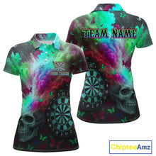 Load image into Gallery viewer, Custom Colorful Smoke Skull Dartboard Women Dart Shirt Outfits Butterflies Dart Jerseys NYN1064